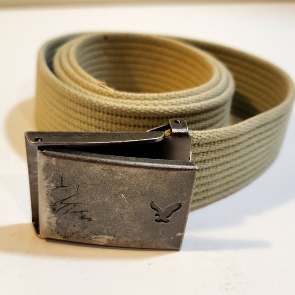 American Eagle Outfitters Kaki Men's Canvas Belt Size M - Picture 1 of 8